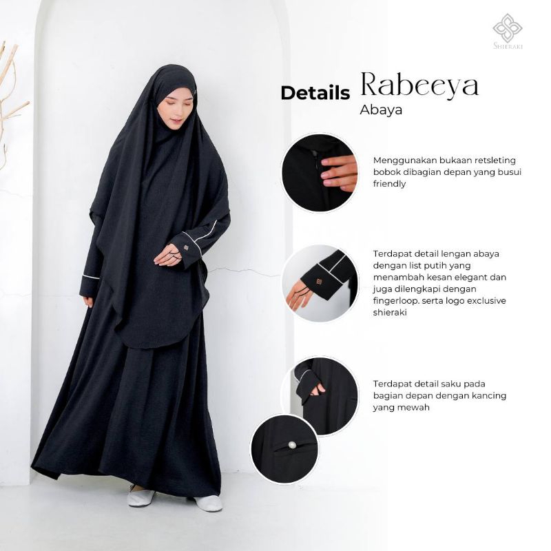 Rabeeya Abaya by shieraki/Rabeeya Abaya shieraki/Rabeeya Abaya by Shieraki.indonesia