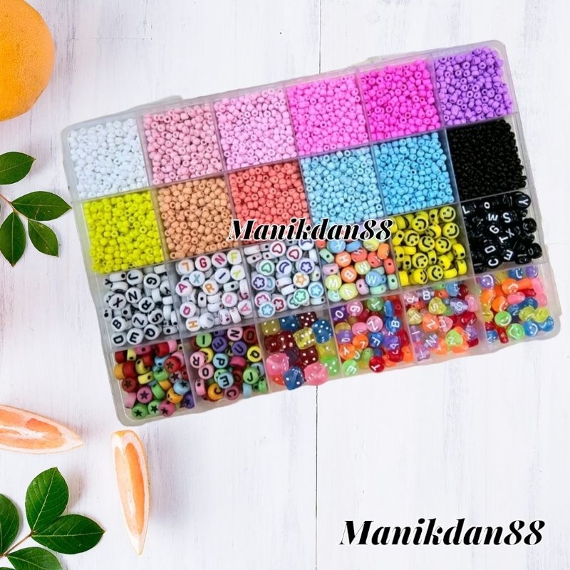 MB88 - Diy Pernak Pernik Gelang 1 Box Mute Manik Manik Pasir - Diy Manik Manik Gelang Aesthetic