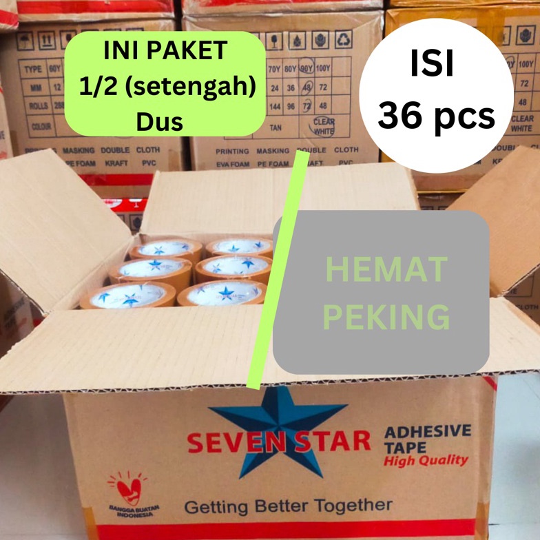 

FANTASTIS Lakban Grosir Bening Coklat Transparan Surabaya 12 Dus