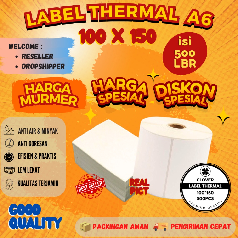 

Murah nampol KERTAS THERMAL 1 X 15MM LABEL STIKER BARCODE A6