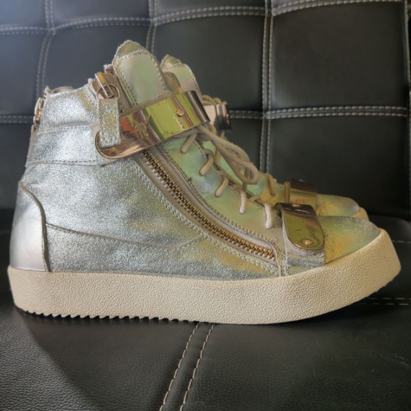 Giuseppe Zanotti sneaker boots silver leather 41