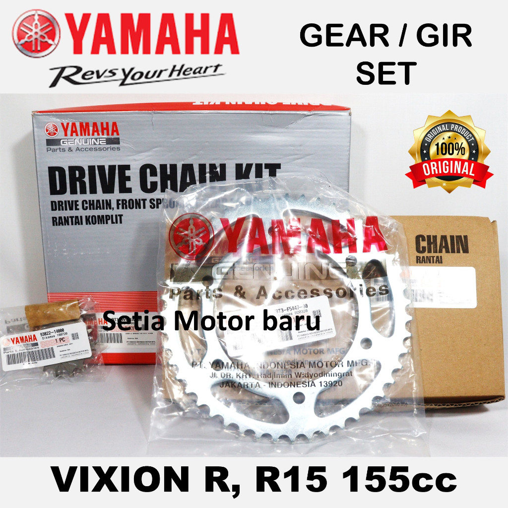 Gear Gir Rantai Set Motor Vixion R 155 cc Asli Yamaha