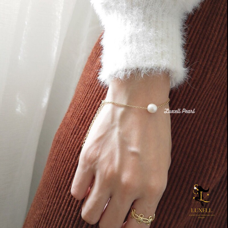 Gelang Mutiara Air Tawar Bersertifikat Asli Lombok-Luxell Pearl