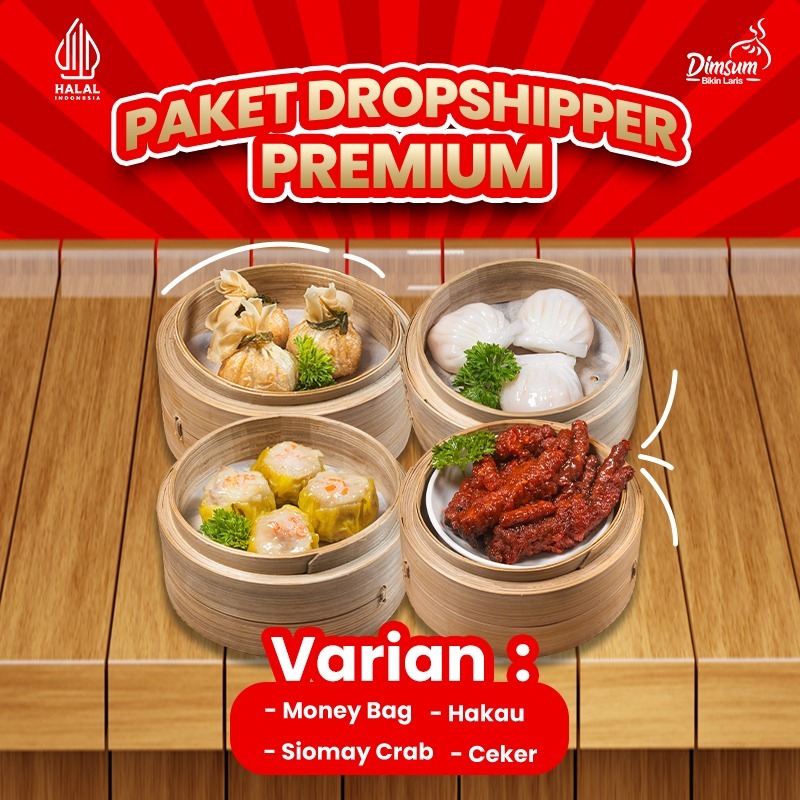 

PAKET DROPSHIP PREMIUM - SIOMAY CRAB - HAKAU - CEKER - MONEY BAG - DIMSUM HALAL - DIMSUM ENAK - FROZEN FOOD