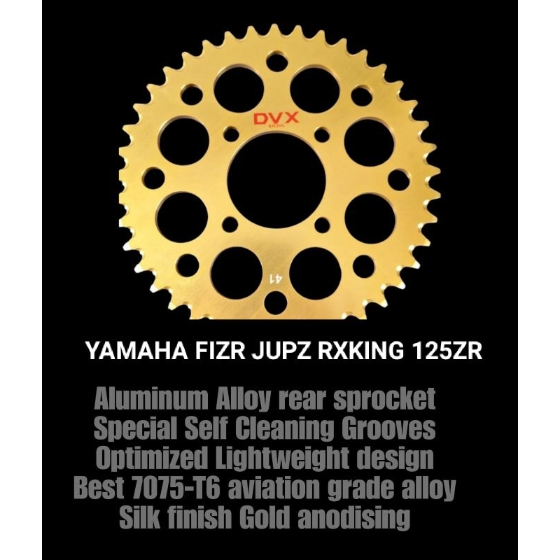 GEAR GIR DVX RACING YAMAHA FIZR JUPZ RXKING 125ZR 415 / 428 ALUMINIUM ALLOY 7075-T6 ORIGINAL