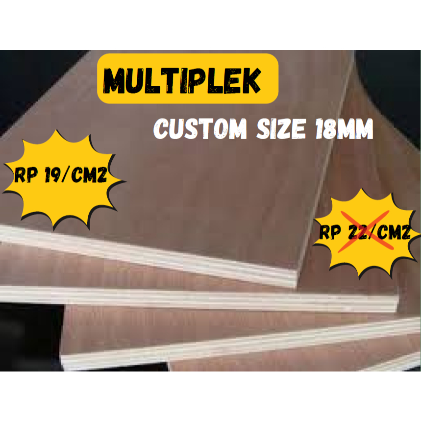 Multiplek Melamin 1 muka custom size 18mm