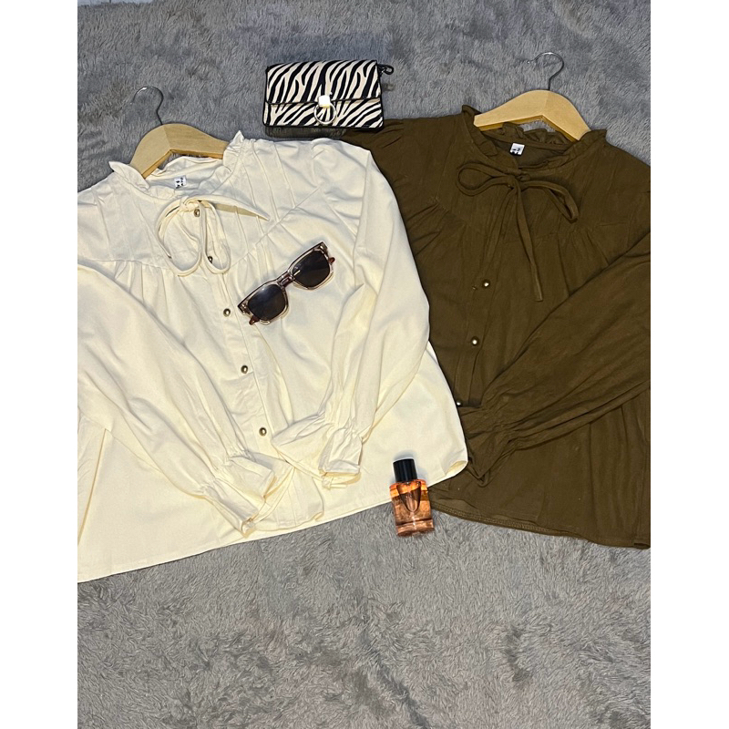 Blouse Corduroy Vintage Korean Style / Kemeja Corduroy Vintage polos Korean Style / Atasan Corduroy 