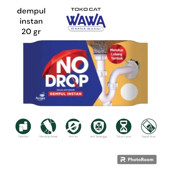 no drop dempul instan menutup lubang tembok avian 20gr