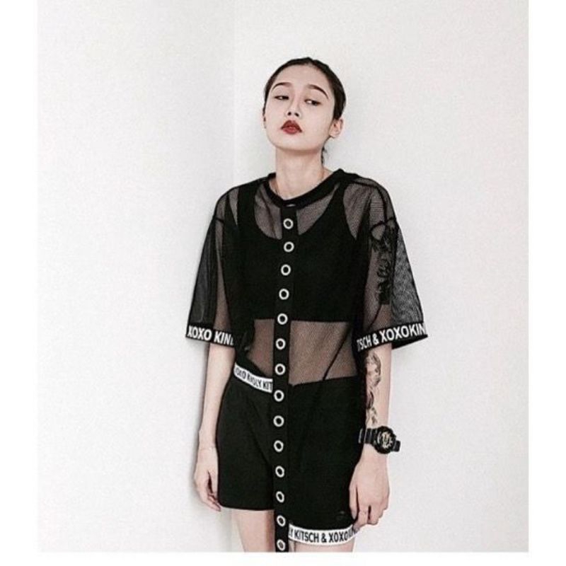 Xoxo blouse harajuku style / blouse outer / outer jaring korean