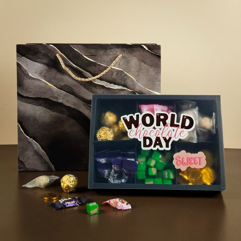 

KADO COKLAT - Hampers coklat ultah cewe cowo cadbury milo anniversary fererro cokelat gift box snack