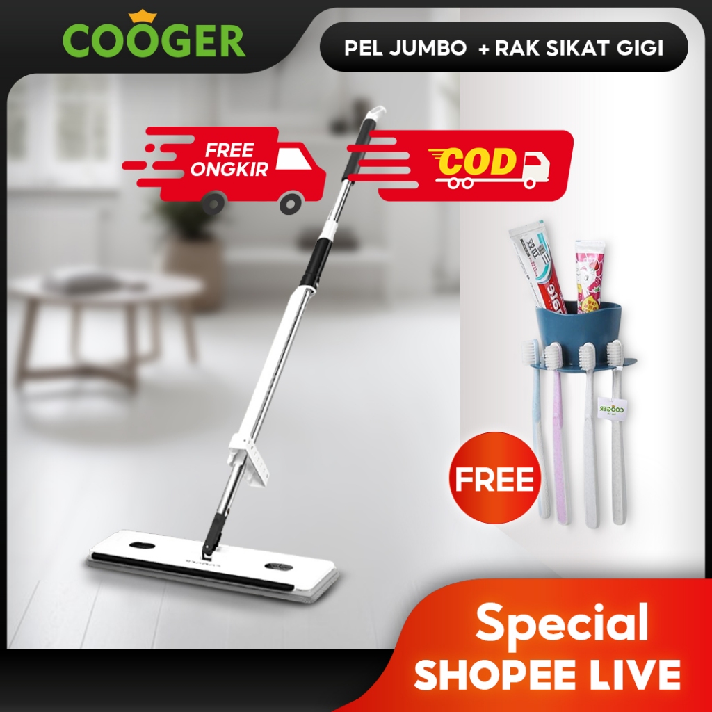 [LIVE COOGER] COOGER Alat Pel Lantai Dengan Wiper Super Amazing Mop 3IN1 Alat Pel Lantai Super Dilen