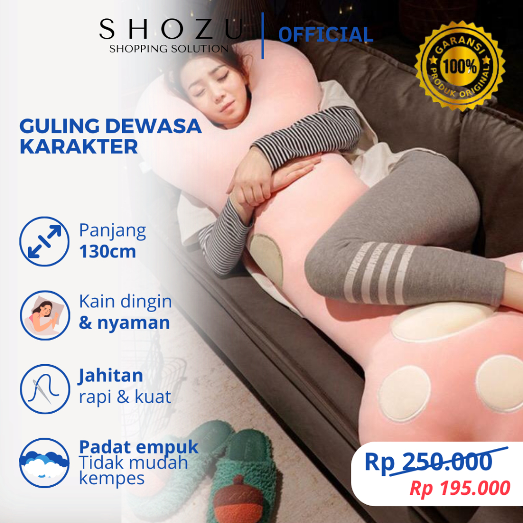 Bantal Boneka Dewasa Karakter Guling Padat Empuk Kucing Jumbo