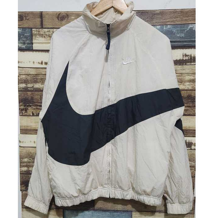 Nike Big Swoosh Track Jacket White Black Tag Original ( Size L )