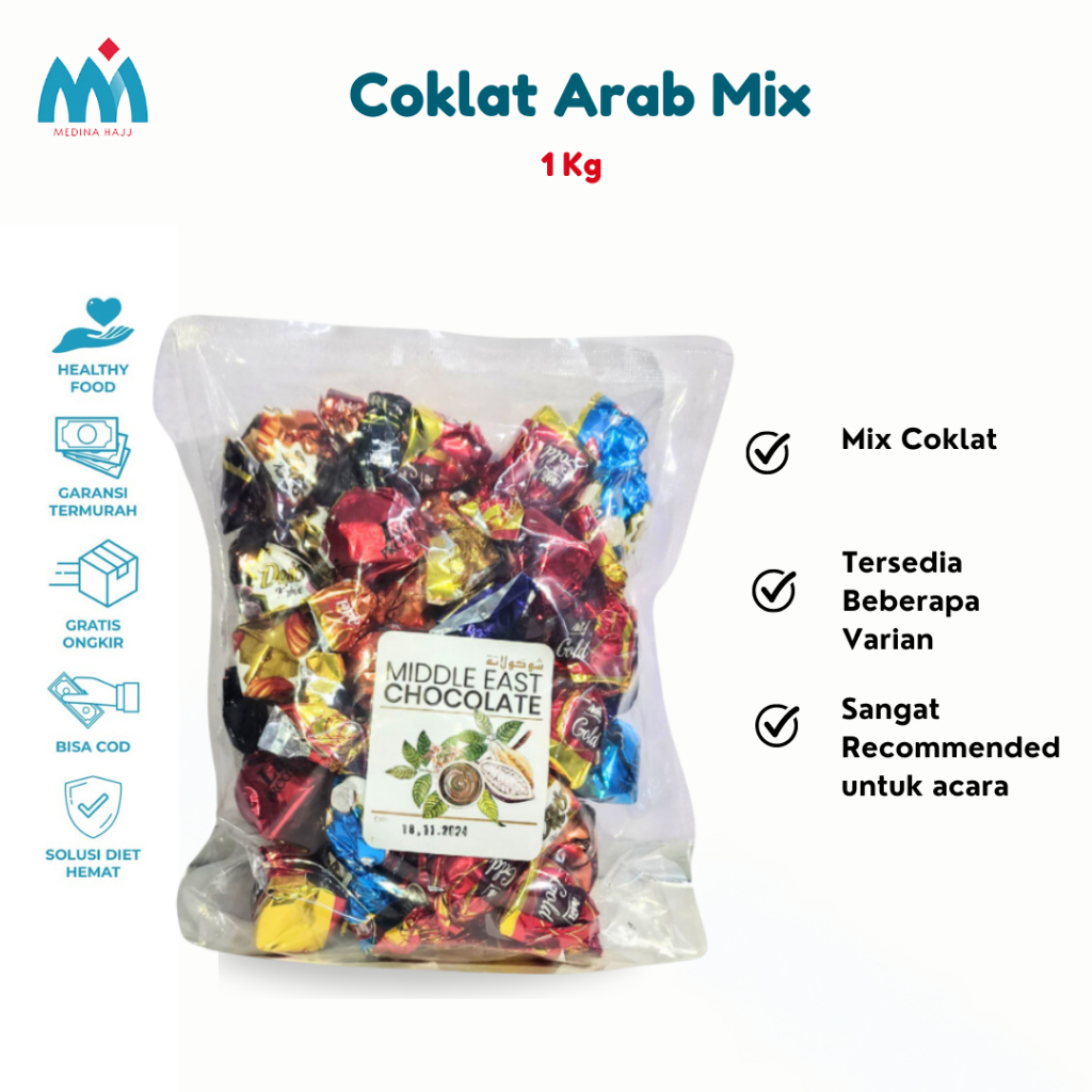 

Coklat Arab Mix 1 Kg Cokelat Asli Oleh Oleh Haji Umroh Premium