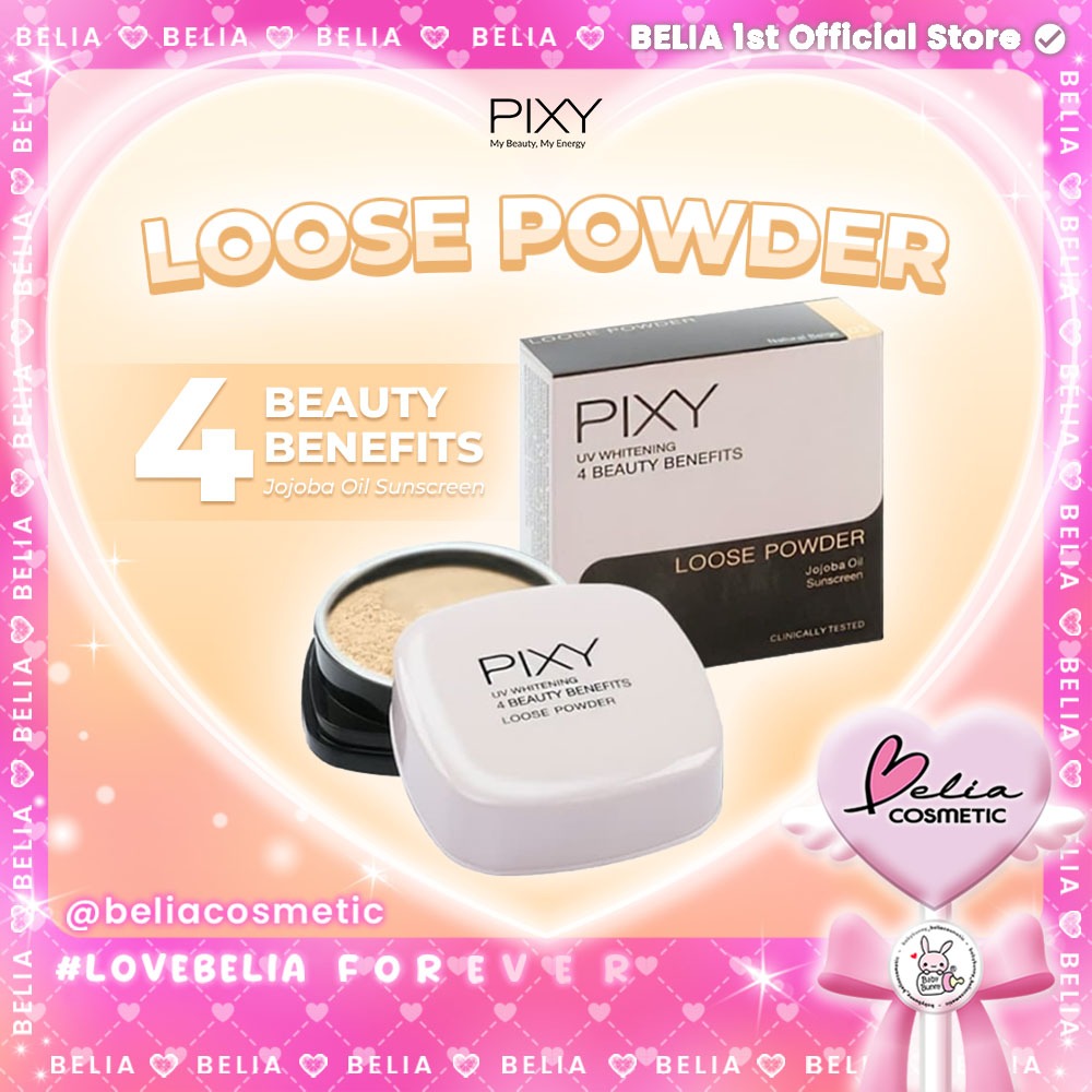❤ BELIA ❤ Pixy UV Whitening 4 Beauty Benefit Loose Powder ( Bedak tabur ) 12g