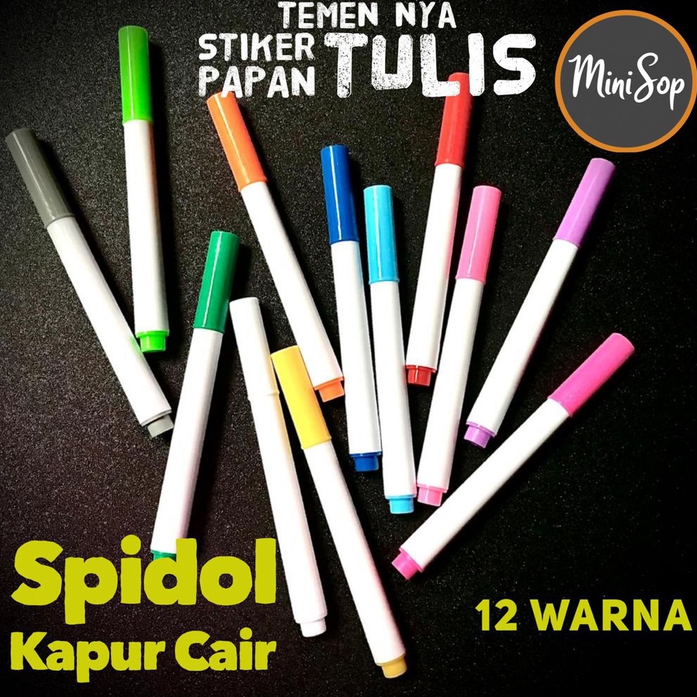 

Harga Termurah SPIDOL KAPUR CAIR CHALK LIQUID WATER BASE 12 WARNA UNTUK STIKER PAPAN TULIS T8