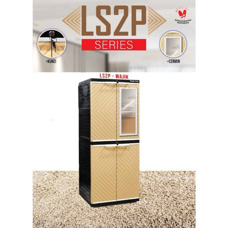 TABITHA LS2P PRINTING MOTIF KARAKTER LEMARI MOTIF 4 SUSUN LEMARI PAKAIAN LEMARI SERBAGUNA