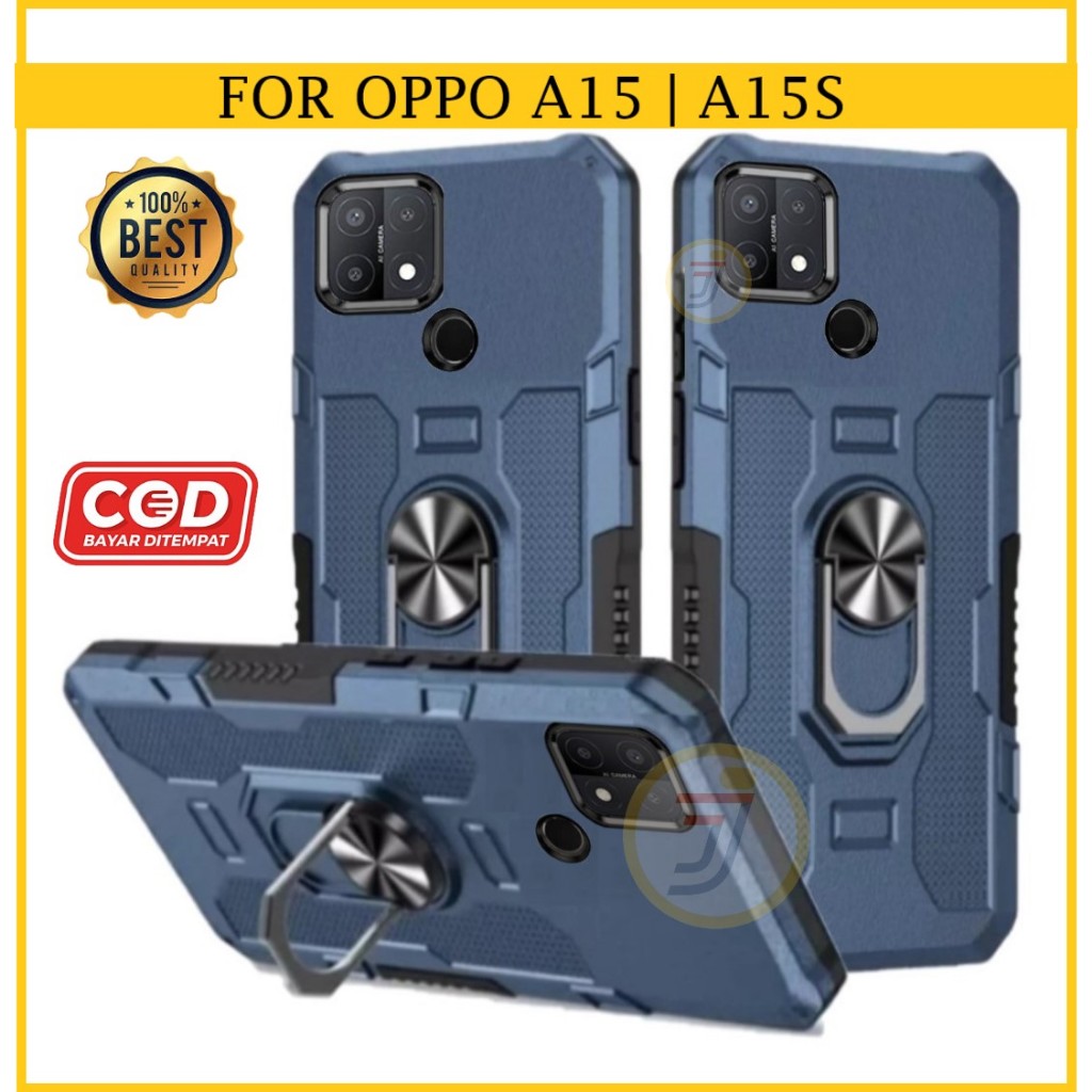 Casing Oppo A15 | Oppo A15s Ring Armor Robot Case Kickstand Hybrid/Hit Ring Case Holder