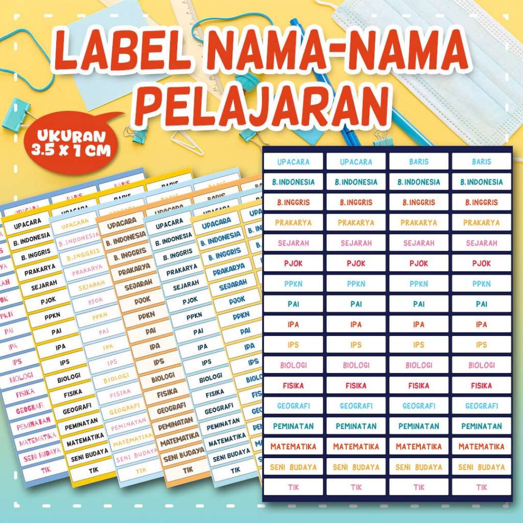 

STICKER LABEL NAMA PELAJARAN