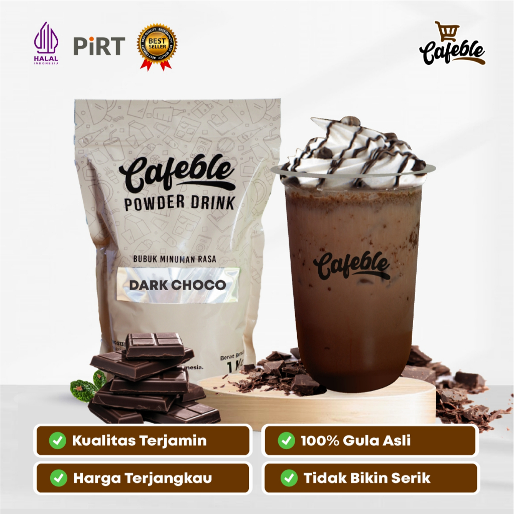 

Cafeble Bubuk Minuman Premium Rasa Dark Choco Kemasan 1 kg