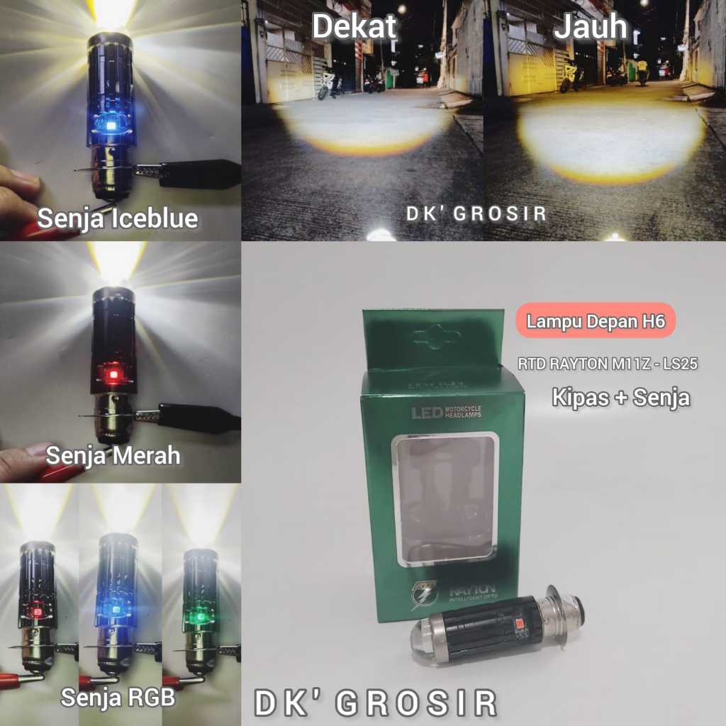 RTD M11Z & M11LS - Lampu Utama H6 RTD Rayton plus senja RGB Jauh Dekat D3 Putih Kuning M11Z LS10 LS2