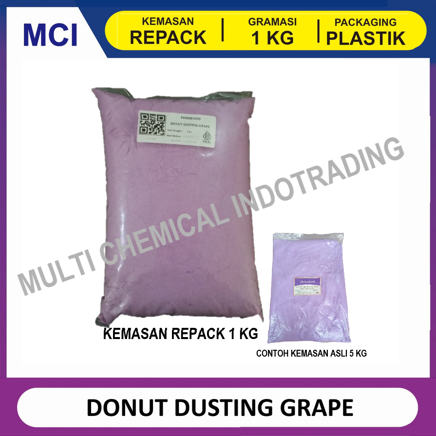 

PRIMSFOOD DONUT DUSTING GULA DONAT DINGIN GRAPE MINT ANGGUR REPACK 1 KG