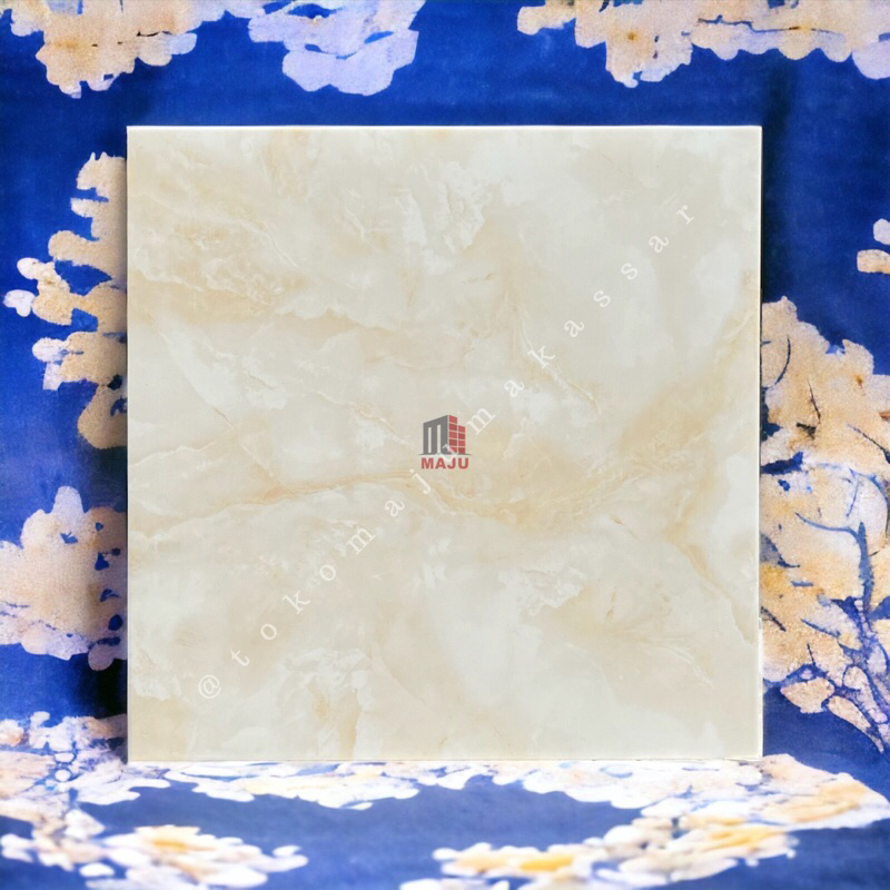 Tegel Keramik Lantai 50x50 PREMIERE PSZ15083 Beige Krem Motif Awan