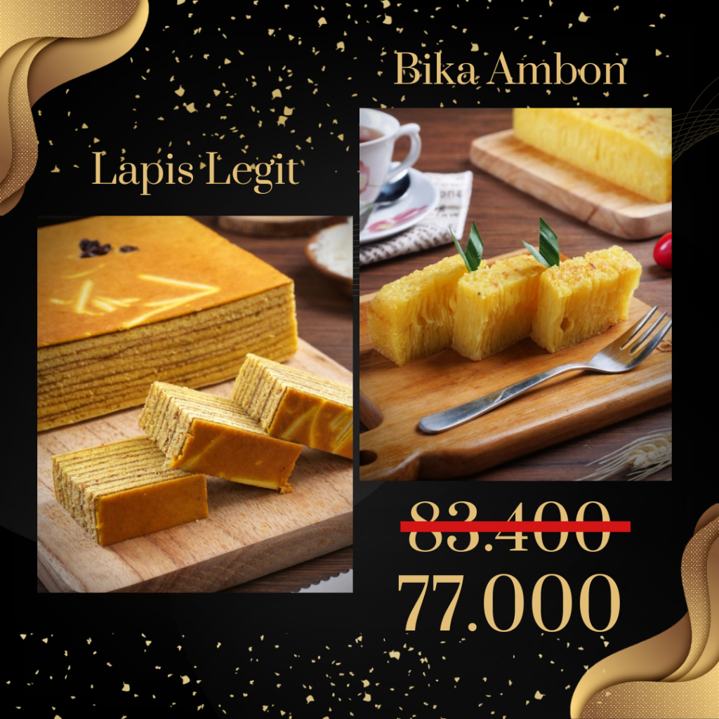 

Paket 2 Box Kue Tradisional Kue Lapis Legit Bika Ambon Khas Medan