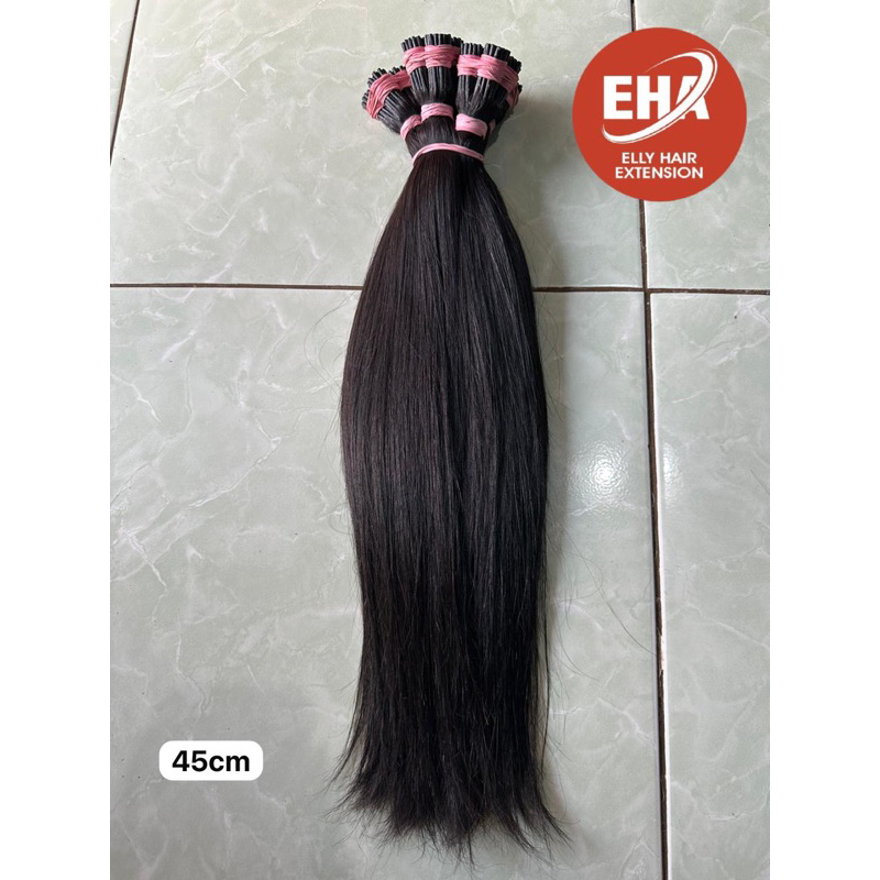 hair extension KUALITAS BIASA rambut sambung asli 100% uk 45cm