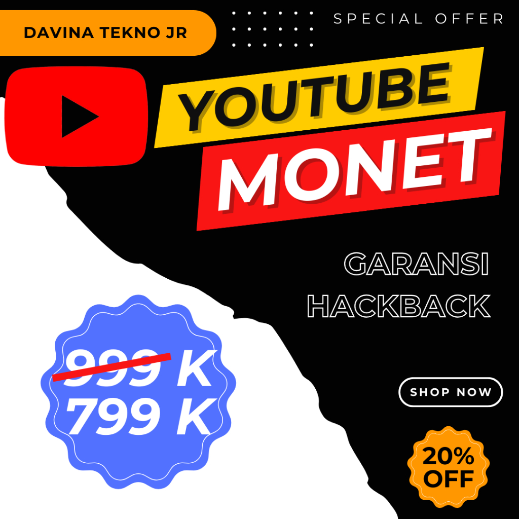 PROMO Akun Youtube Monet - Channel Youtube Monitisasi