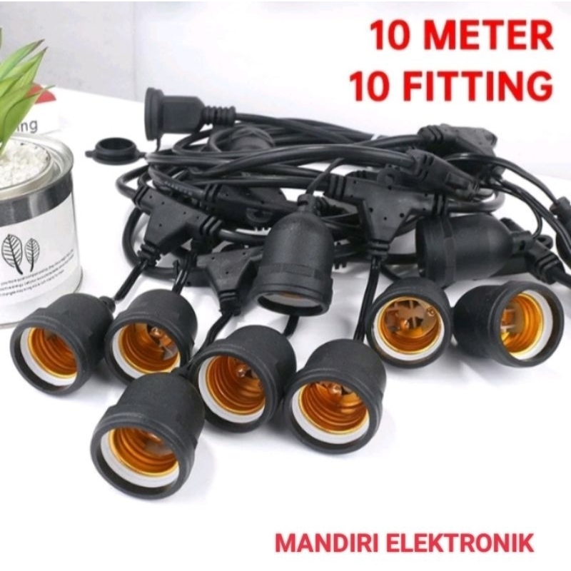 FITTING + KABEL LAMPU DEKORASI 10 Meter
