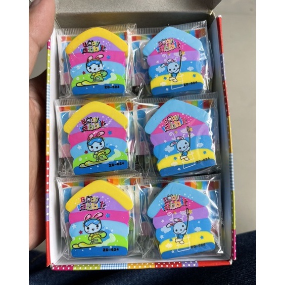 

penghapus pensil bentuk rumah warna warni isi 24