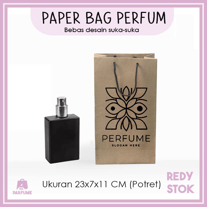 

(+CETAK) Paper Bag Parfum Coklat UK. 23x7x11 CM / Papper Bag Kado Parfume Packaging / Paperbag Parfume bebas Desan suka-suka