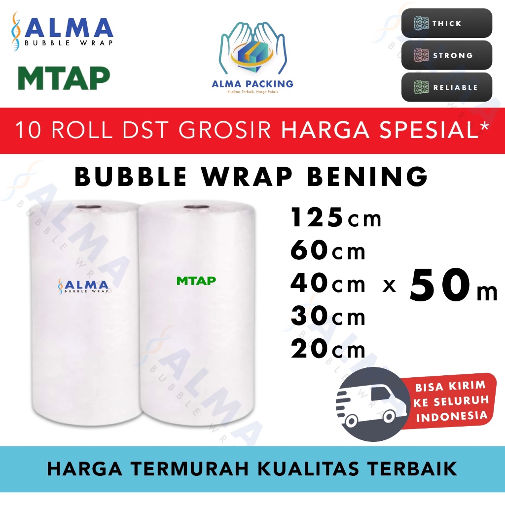 

PROMO TERMURAH Plastik Bubble Wrap Bening 50 Meter Bubblewrap MTAP Bubblewrap ROLL