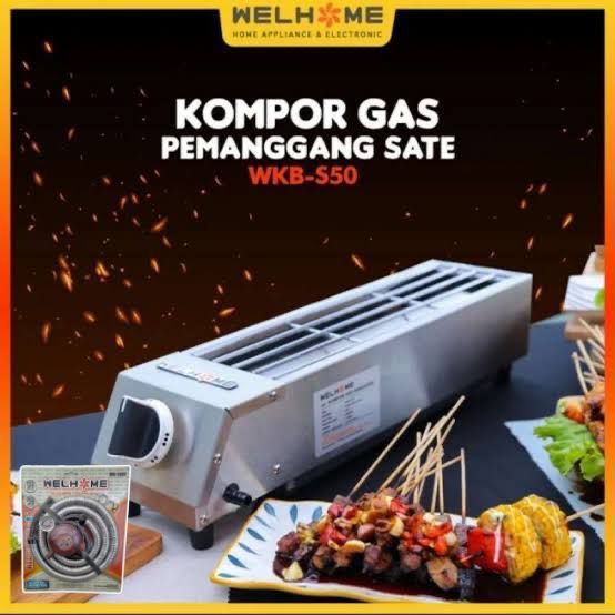 Kompor Gas Panggangan Sate, Sosis 1 tungku 60cm Welhome WKB-S65 - Termurah