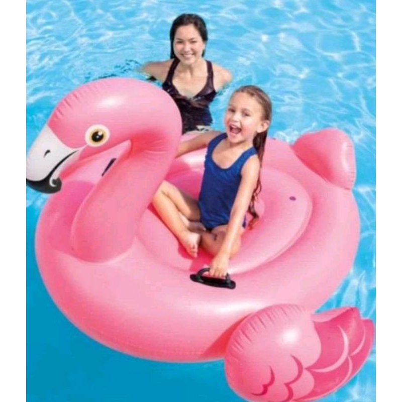 Pelampung Anak Di Kolam Renang plampung Pompa Model Angsa INTEX Flaminggo Pink