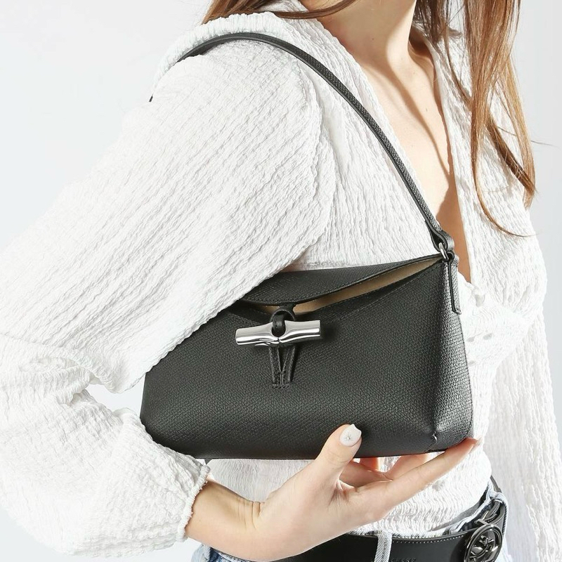 LC Le Roseau Small Hobo Leather Flap Shoulder Bag S