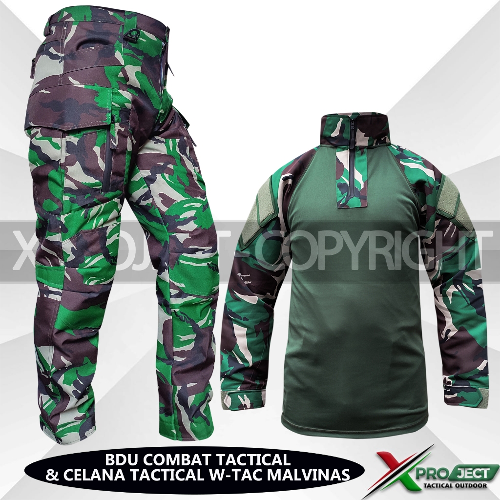 Setelan Satu Set Baju Kaos BDU Combat Celana Tactical Wtac Dinir