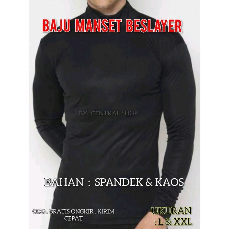 MANSET Baju Pria Baselayer Spandek Kaos Lengan Panjang Baju Dalaman