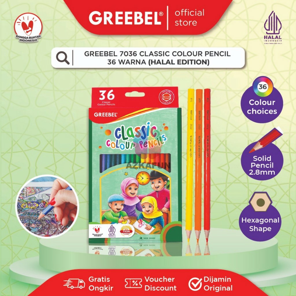 

Pensil warna 36 Greebel Edisi Halal - coloring pencil