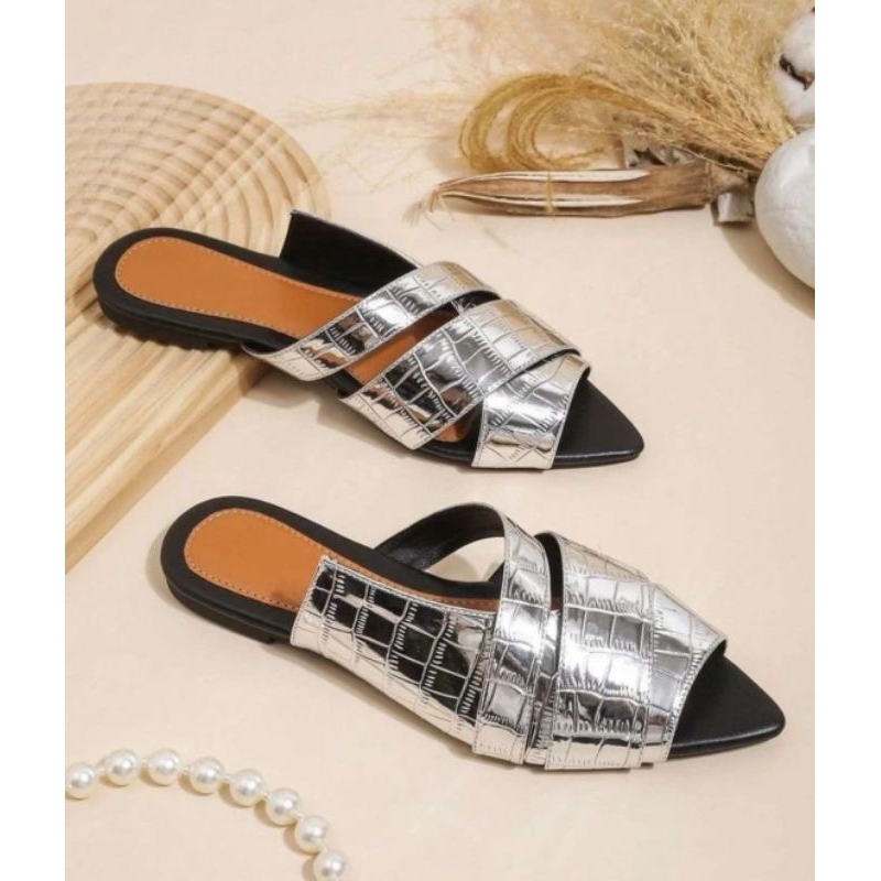 adk shoes Sandal wanita mules jesica croco expand 3 cm