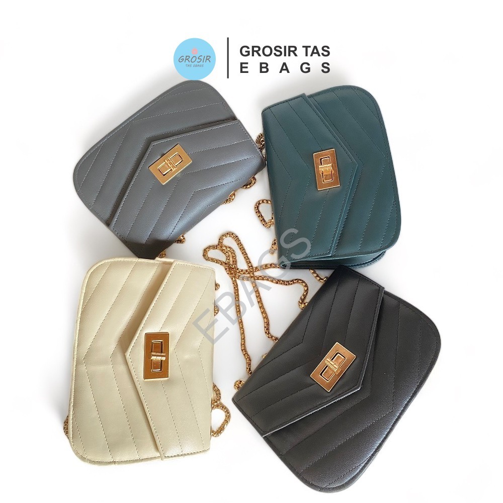 (Free Box) Tas selempang wanita model Hana tali rantai tas selempang wanita perempuan cewek cewek re