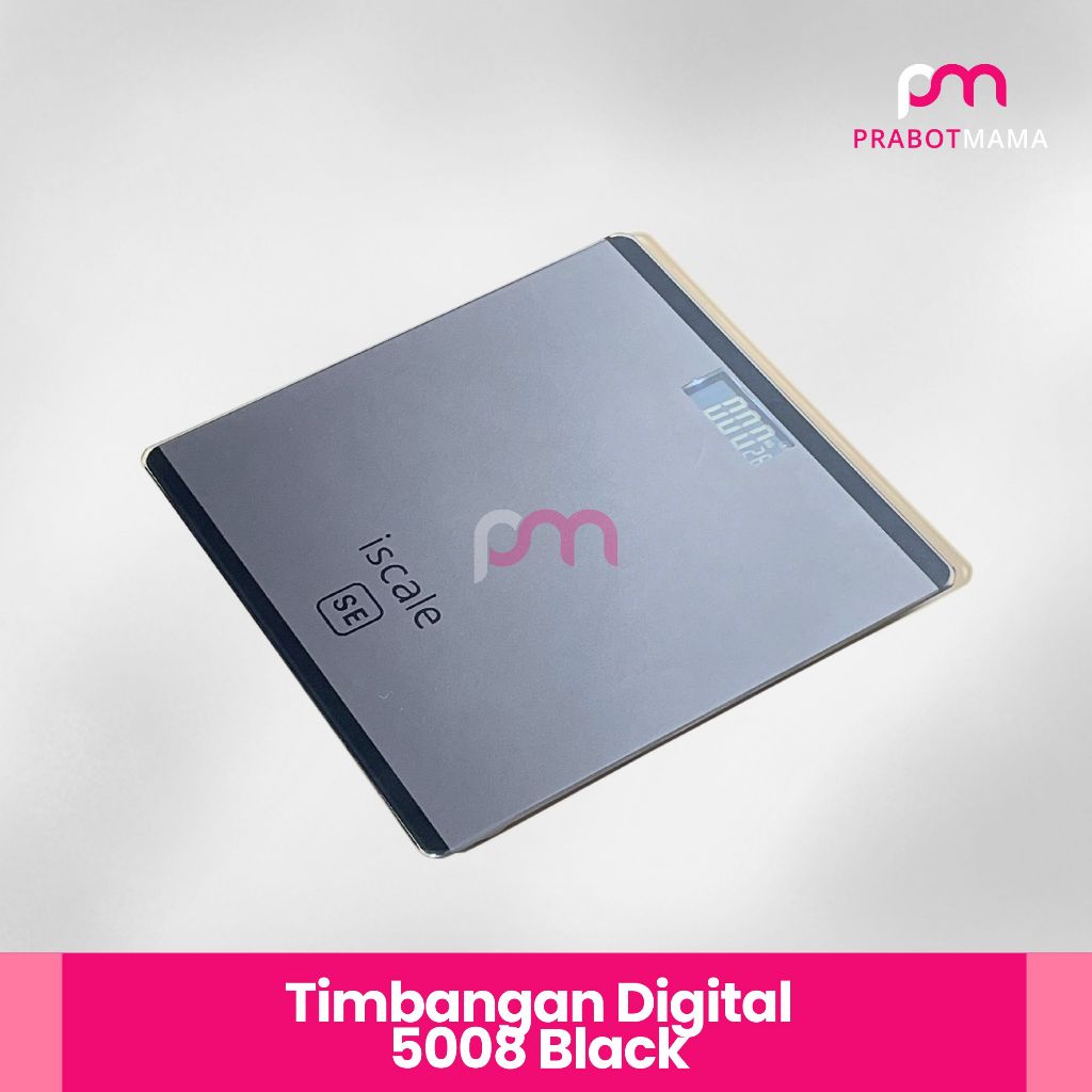 Timbangan Badan Digital - Prabotmama/ Timbangan Digital Hitam Polos/ Timbangan Badan DIgital LED Ind