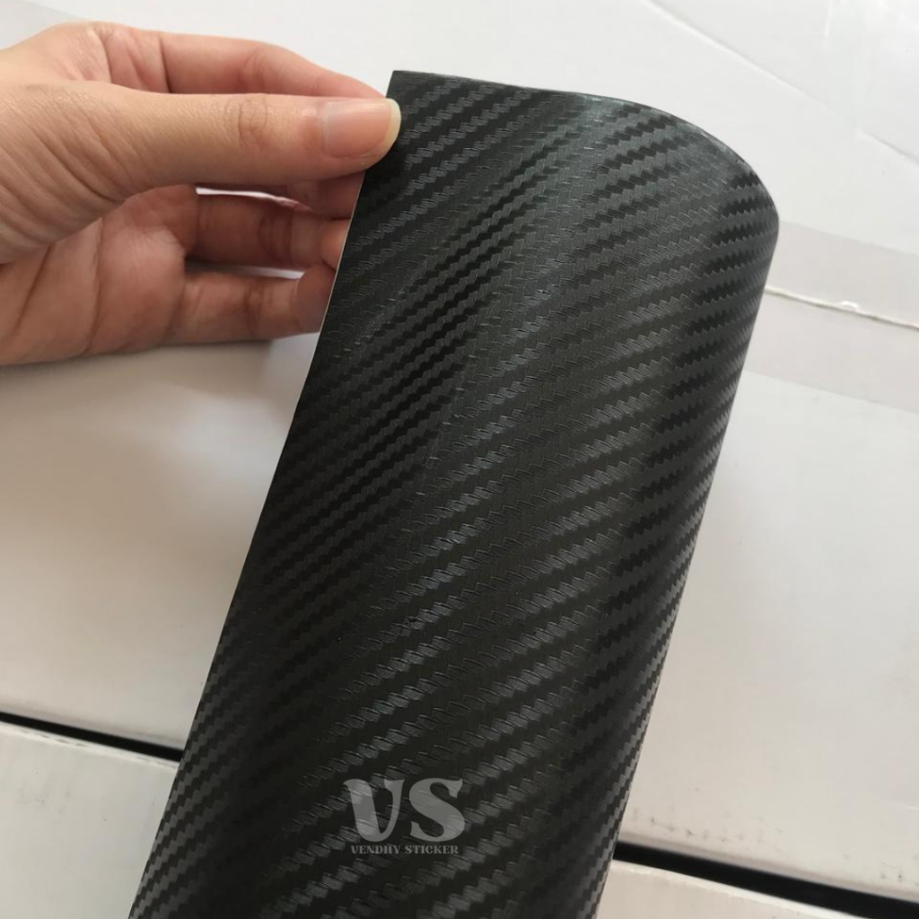 [ROLL]  Sticker Skotlet Hitam Karbon 3D Doff I Stiker Skotlet Black Carbon 3D Doff