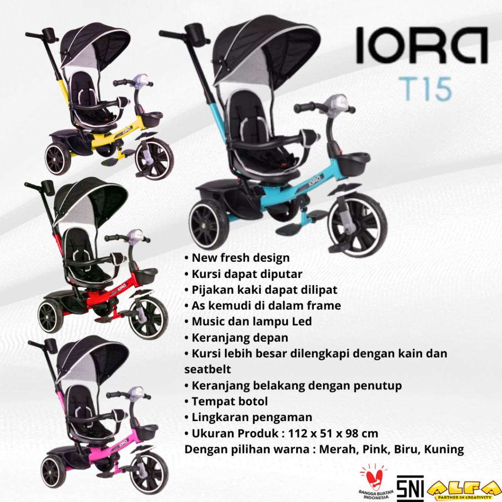 Toko Mainan ALFA Tricycle/Sepeda Roda Tiga IORA T15