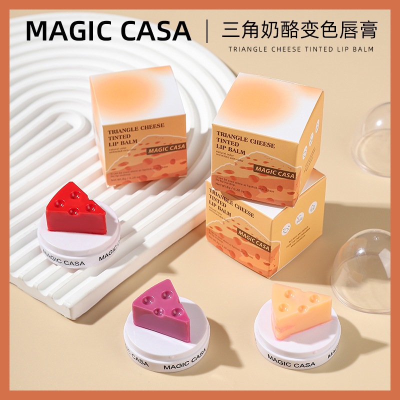 Lipbalm MAGIC CASA Keju bentuk Cheese liptint lip gloss lipstick Lucu Murah Awet Lip Balm Tahan Lama