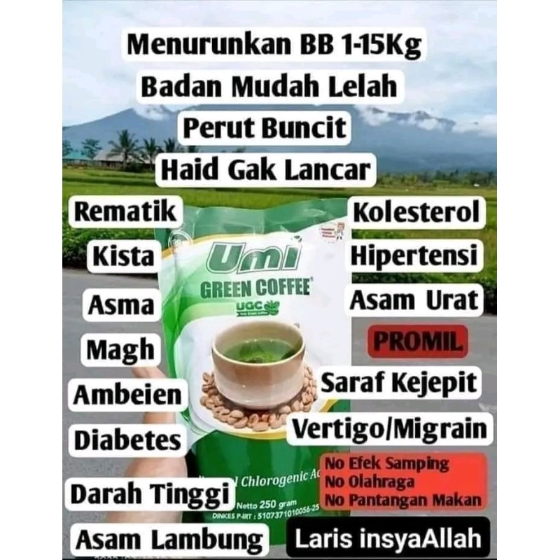 

kopi hijau Umi green coffee kopi kesehatan kopi pelangsing