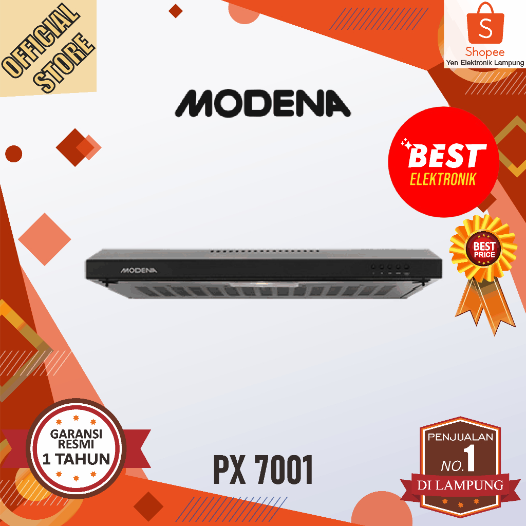 Cooker Hood MODENA PX 7001 Slim Cooker Hood 70cm Hitam Exhaust Dapur Garansi Resmi MODENA