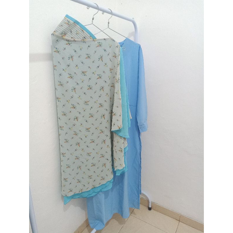 Preloved Gamis Busui Set Khimar Biru