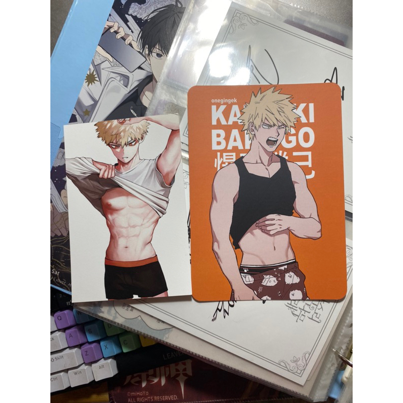 bakugo katsuki todoroki shoto my hero academia boku no hero postcard anime fanart manga onegingek